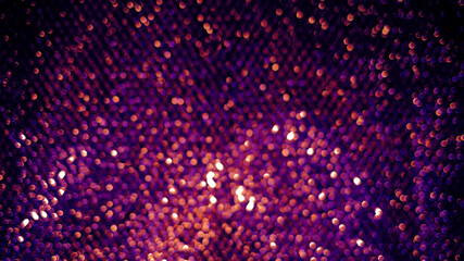 Pink, pink, purple glitter spots bokeh color. Defocused sparkling glittery texture. Blurred...