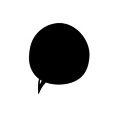 Speech bubble round shape. Comics design element. Dialog, communication, message. Editable color. Isolated on white background.