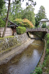 Fototapeta na wymiar The back gate to the precincts of Saihou-ji Temple in Kyoto in Japan 日本の京都にある西芳寺境内への裏門