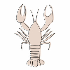 lobster sketch, outline, vector, isolated