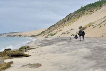 A family at seaside in Gironde-France