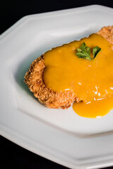 Delicious Pizza Burger Classic Homemade Artisan Tomato Sauce Sausage Cheese Onion Chicken Meat Pasta Shrimp Restaurant Menu Gourmet on a wooden table