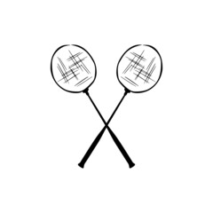 Racket sports icon vector symbol design. Hand drawn