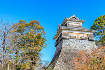 修復された秋の熊本城　未申櫓　熊本県熊本市　Restored autumn Kumamoto castle....