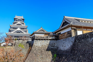 修復された秋の熊本城　熊本県熊本市　Restored autumn Kumamoto castle. Kumamoto-ken Kumamoto city