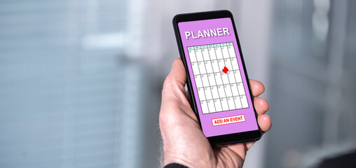 Event adding on planner concept on a smartphone
