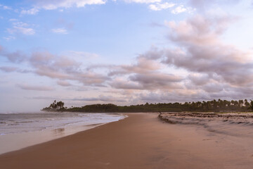 Sunset sky over wild beach in the northeastern coast of Brazil