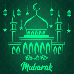 Vector illustration of the background of a place of worship for Muslims, namely the mosque.