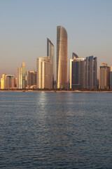 Fototapeta na wymiar Abu dhabi Emirate skyline near corniche