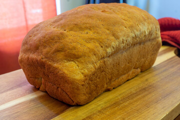 Freshly Baked White Bread Loaf
