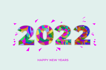 New Year 2022 abstract background. greeting card banner vector with random colors. 