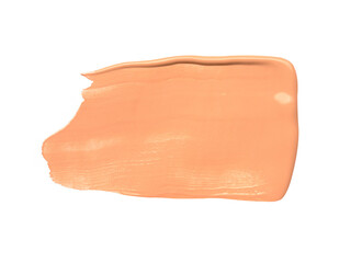 Creamy foundation smudged on white background. Isolated