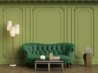 Classic furniture in classic interior with copy space