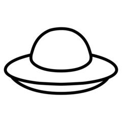 Ufo line icon, flying saucer vector logo isolated on white background
