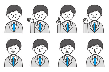 男性 スーツ 会社員 ビジネス イラスト ベクター AI 素材