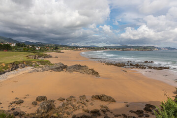 Camino del Norte along the sea near La Isla in Asturias, Spain. A World Heritage pilgrimage