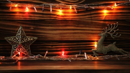 Obraz premium Christmas light bulb and decoration