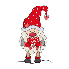 Gnome Valentine. Clipart for those who love gnomes.