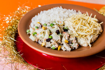 Delicious Contemporary Classic Food Pizza Dish Plate Menu Lunch Dinner Gourmet Dessert Chef Pasta Shrimp Cocktail Drink on Color Background