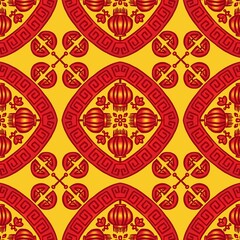 Mandala seamless pattern  Chinese new year.