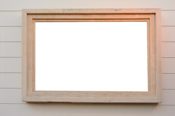 A frame for a photo or a picture on the wall. With an isolated rectangle