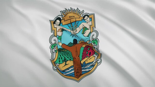 Baja California - Mexican State Waving Flag