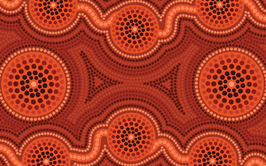 Aboriginal Australian Dot Design Background