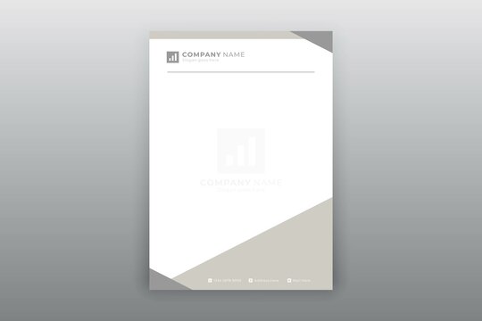 Modern Business Letterhead Template with Grey Abstract Ornament