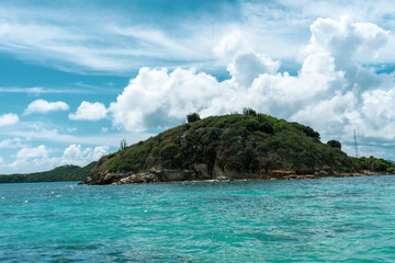 Green Island, a small and uninhabited island just off Nonsuch Bay, Antigua, Caribbean