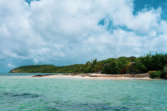 Green Island, a small and uninhabited island just off Nonsuch Bay, Antigua, Caribbean