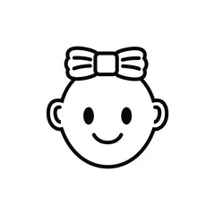 Baby girl face outline vector illustration design isolated