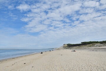 Fishing on a beach in Gironde-France