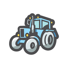 Tractor agricultural machinery Vector icon Cartoon illustration.