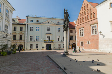 Monument to Piotr Skarga on Maria Magdalena Square. - obrazy, fototapety, plakaty