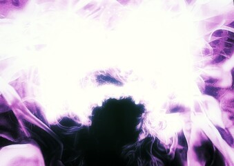 ピンク色の煙が渦巻く抽象的な背景