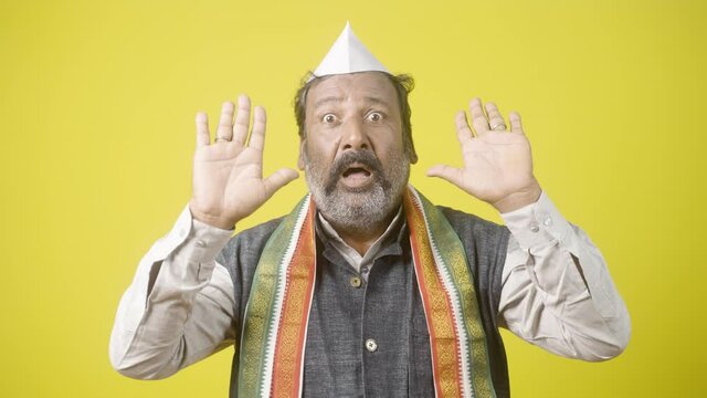 Former indian poilitician shocked by hearing bad news about bypoll election results - concept of end of political career and threaten from opposition or media