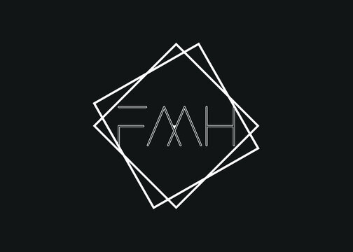 FMH letter logo and icon design template