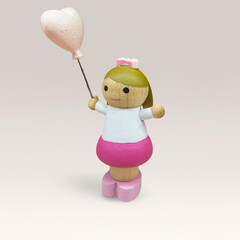 wooden cute gift girl balloon