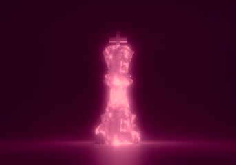 Piece of chess. The king low poly model