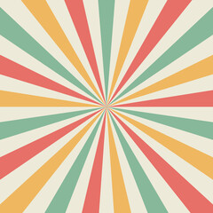Abstract Starburst, or Sunburst Backdrop in Beige, Green, Yellow, and Red Colors. Abstract Colorful Sunlight Design Wallpaper for Template Banner Social Media Advertising