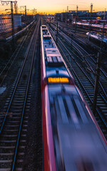 Fototapeta na wymiar train in motion at night