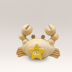 ooden cute gift zodiac Cancer crab