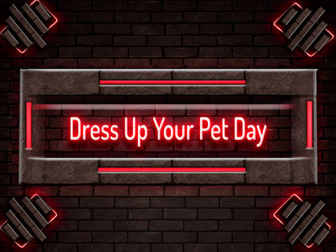 January Month, Day Of January. Dress Up Your Pet Day, On Bricks Background