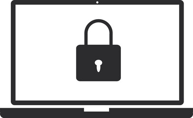 security laptop on white background. protection sign. flat style.