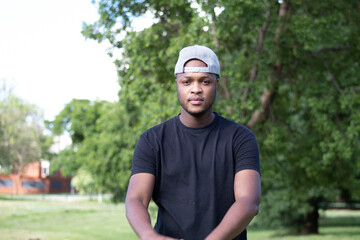 Naklejka premium African Man Showing Muscles