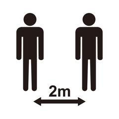 Social distancing icon vector. Social Distancing and Self Quarantine