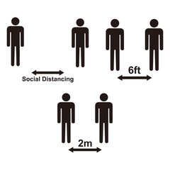 Social distancing icon vector. Social Distancing and Self Quarantine