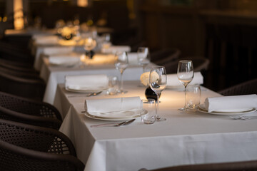 empty glass water with bokeh background