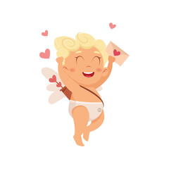 Cute Cupid character. Amur babies. Vector characters.