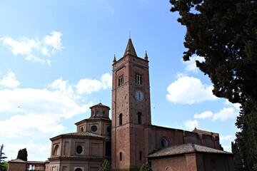 Fototapeta na wymiar Italy, Tuscany: Detail of Monte Oliveto maggiore Abbey.